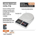 Balanza Digital para Cocina, 5 kg, TRUPER 15161