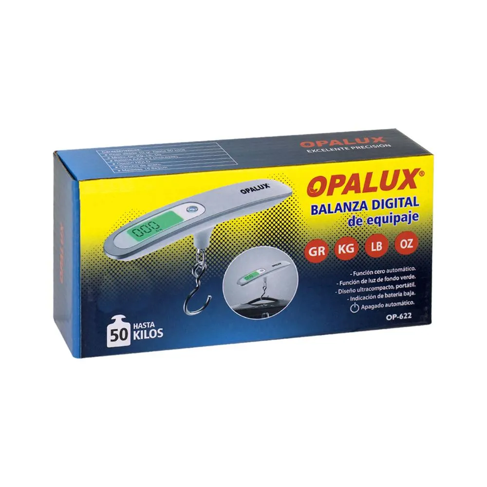 Balanza Digital de Equipaje "OPALUX" 50Kg Pantalla Verde