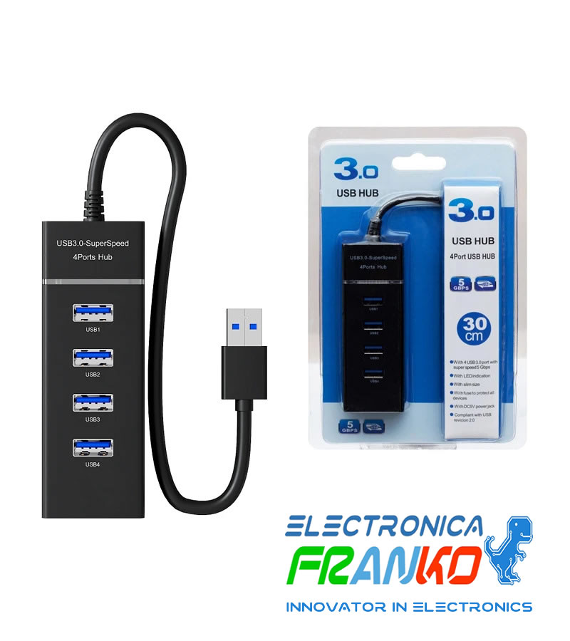 4 Puertos HUB USB 2.0 Led