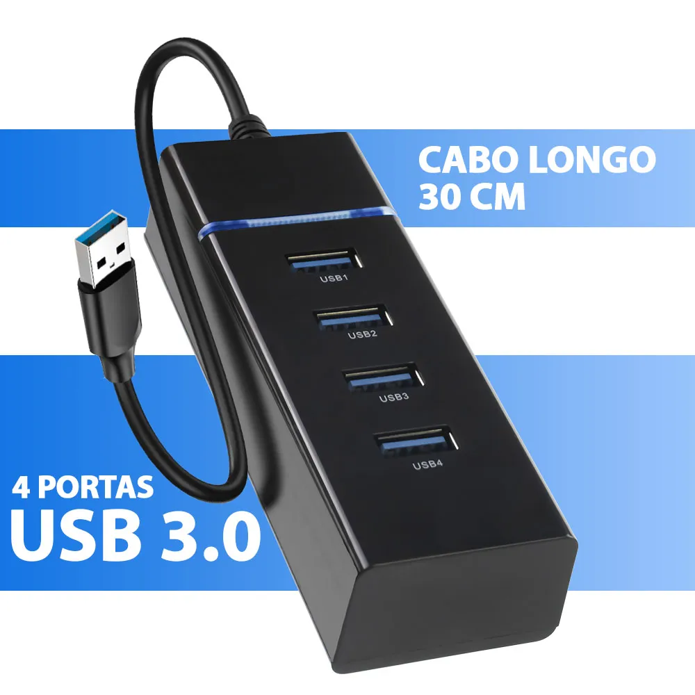 4 Puertos HUB USB 2.0 Led