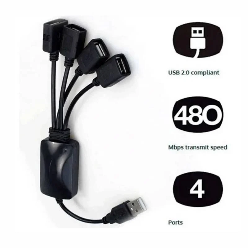 SWITCH 4 PUERTOS HUB USB 2.0 LED