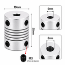 Acople Flexible de Aluminio de 6x6 D19 L25