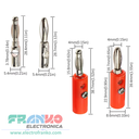 Conector Tipo Plug Banana de 4mm con Tornillo para Cable AWG 16 NB-416. De Varios Colores.