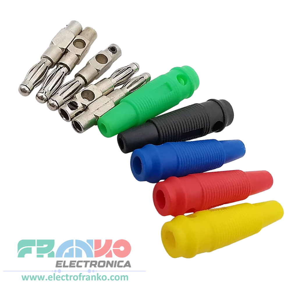 Conector Plug Banana de 4mm con Cubierta Siliconada