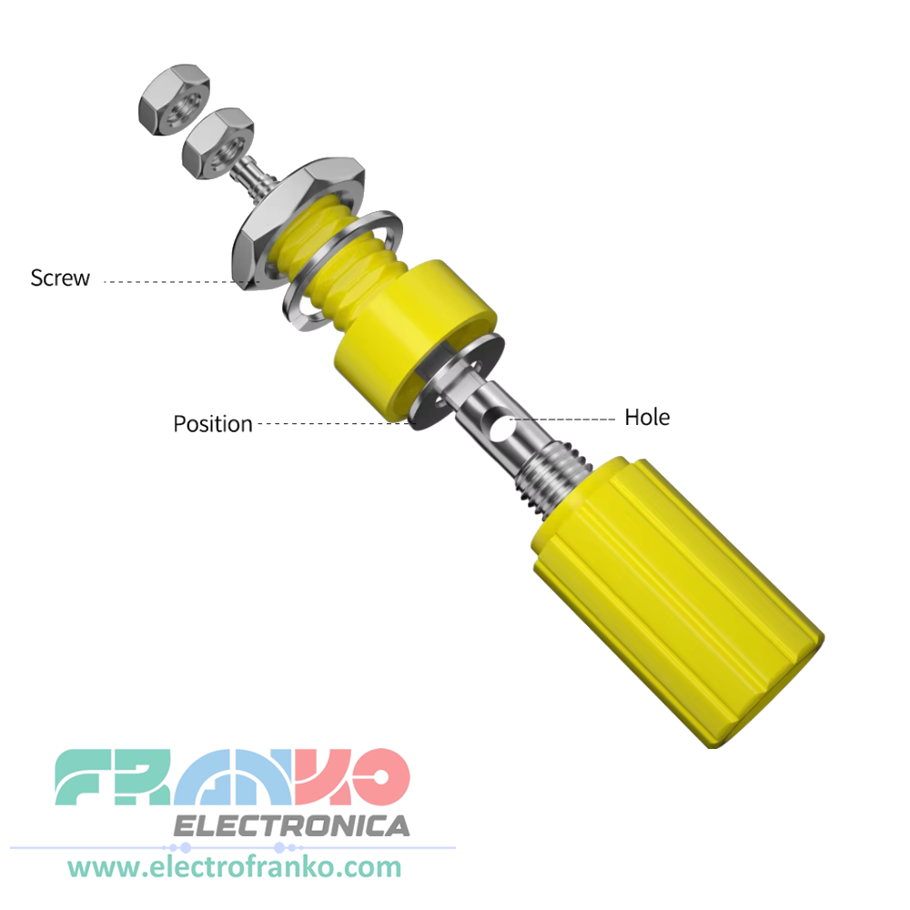 Conector Tipo Banana 4mm con Tuerca de Poste