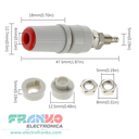 Conector Banana Hembra 4mm M5 Poste 30A "Premiun"
