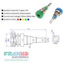 Conector Banana Hembra 2mm 20A para Fuentes y Proyectos Electrónicos