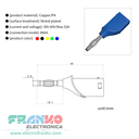 Conector Banana 4mm Apilable Negro con Jack 4mm Mueller  Cobre Niquelado 