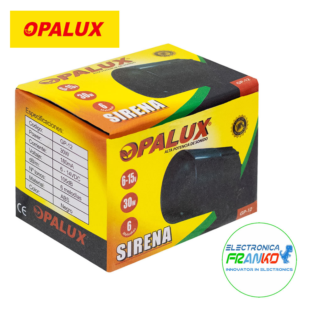 Sirena Pequeña OPALUX 30W 6T 6-15VDC