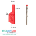 Conector Banana Macho de 4mm Niquelado con Funda