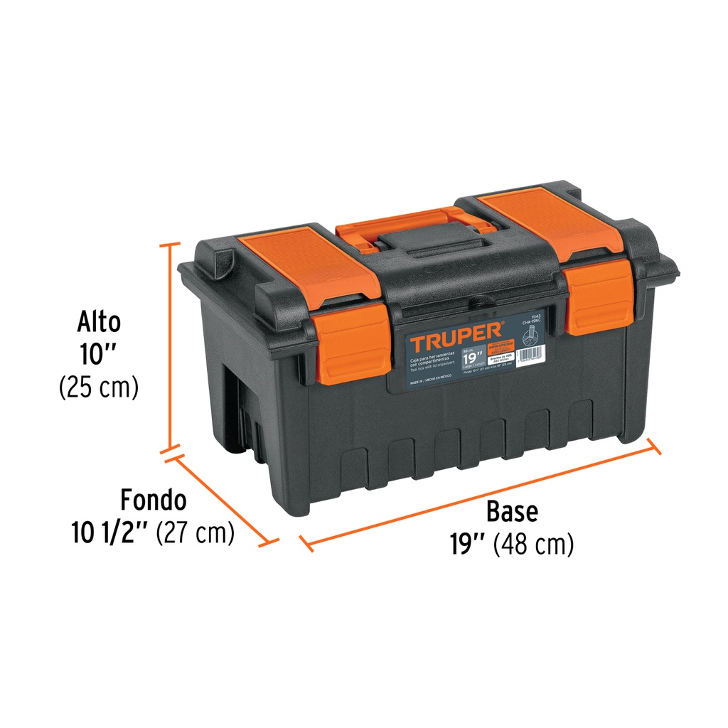 CHA-19NC Caja para Herramienta de 14" con Compartimentos, TRUPER 11143