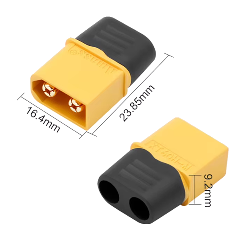Conector XT60H Macho con Capucha de Protección para Baterías LiPo RC, Drones FPV y Autos