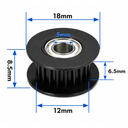 Polea Sincronizada GT2 Idler 20 Dientes Con Rodamiento