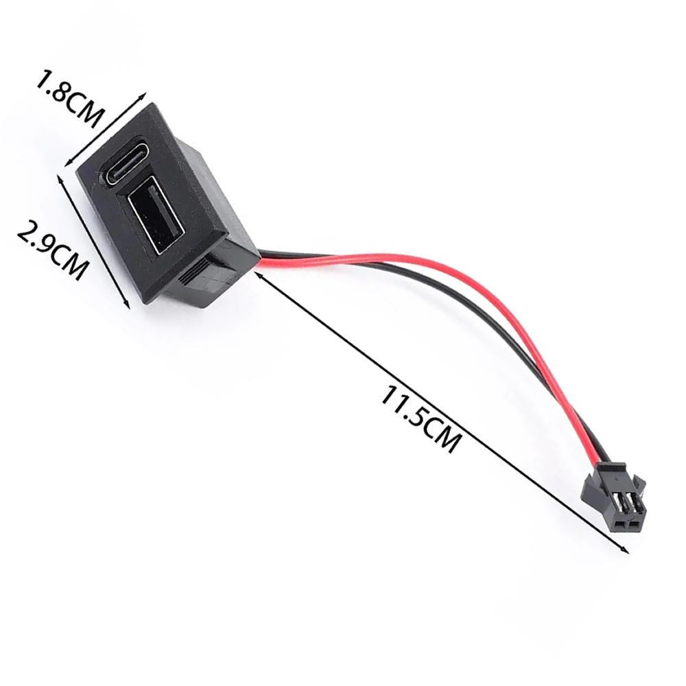 Conector de Panel Doble USB Tipo C Hembra para Carga y Datos