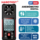 HT605 Anemometro Digital, con Temperatura y Humedad HABOTEST 