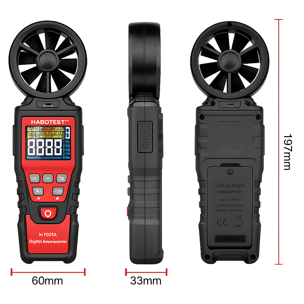 HT625A Anemometro Digital, Medidor de Velocidad del Viento HABOTEST 
