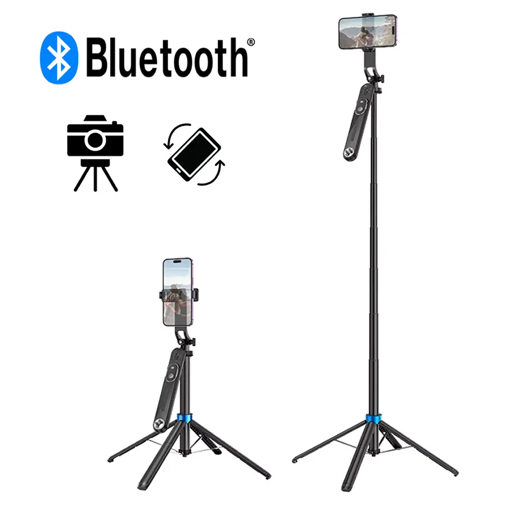 Tripode Aluminio 180cm Selfie Stick con Control Bluetooth