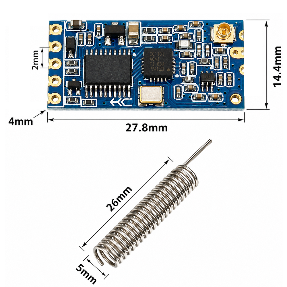 HC-12 Módulo Transceptor 433Mhz SI4438/4463 SI4463 1000m,  Bluetooth 