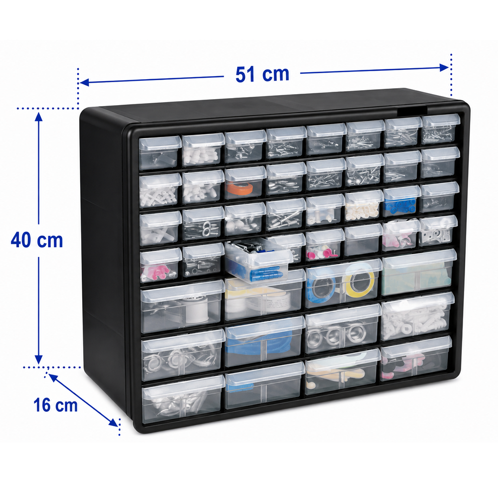  ORG-44 Organizador Gavetero de 7 Niveles con 44 Gavetas, TRUPER