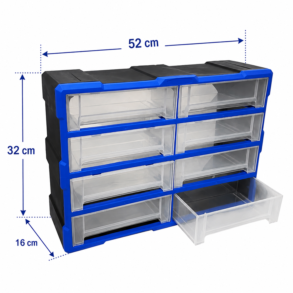 Organizador Termoplastico 4 Niveles 8 Gavetas Grandes Horizontal 