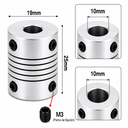 Acople Flexible de Aluminio de 10x10 D19 L25 