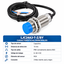 Sensor de Proximidad Capacitivo de 6~36VDC Salida PNP N.O. Rosca: M24. 