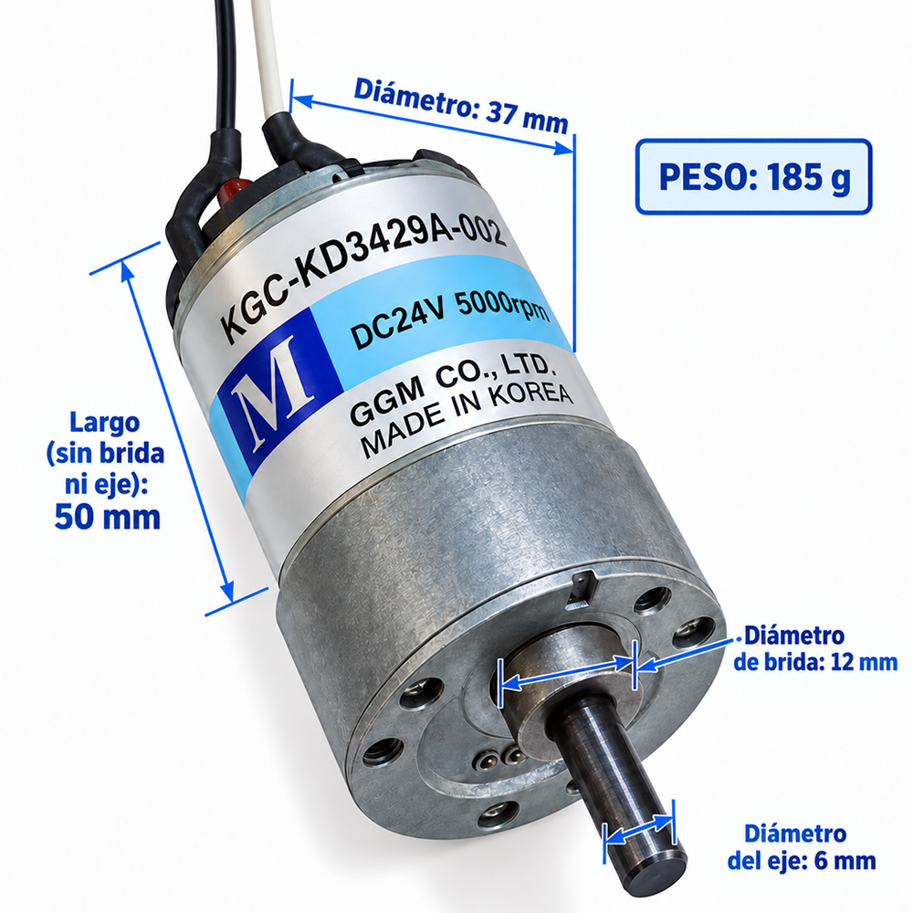 Motor DC 24V 5000 R/min con Reductor GGM Reacondicionado