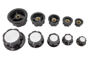 Perilla Plástica para Potenciómetros de Eje de 6.3mm. Dimensiones: 33x16mm