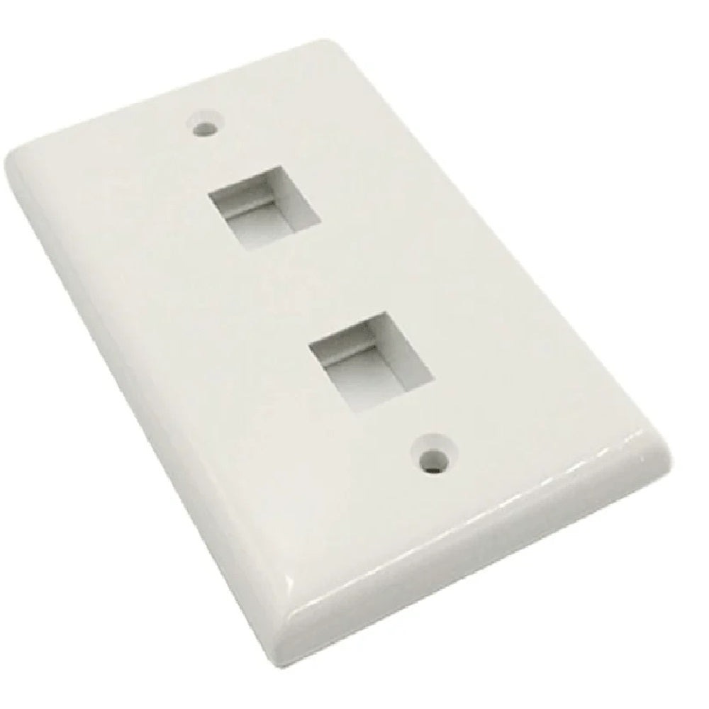 Placa Pared Simple 2 Puertos Blanco  SATRA  