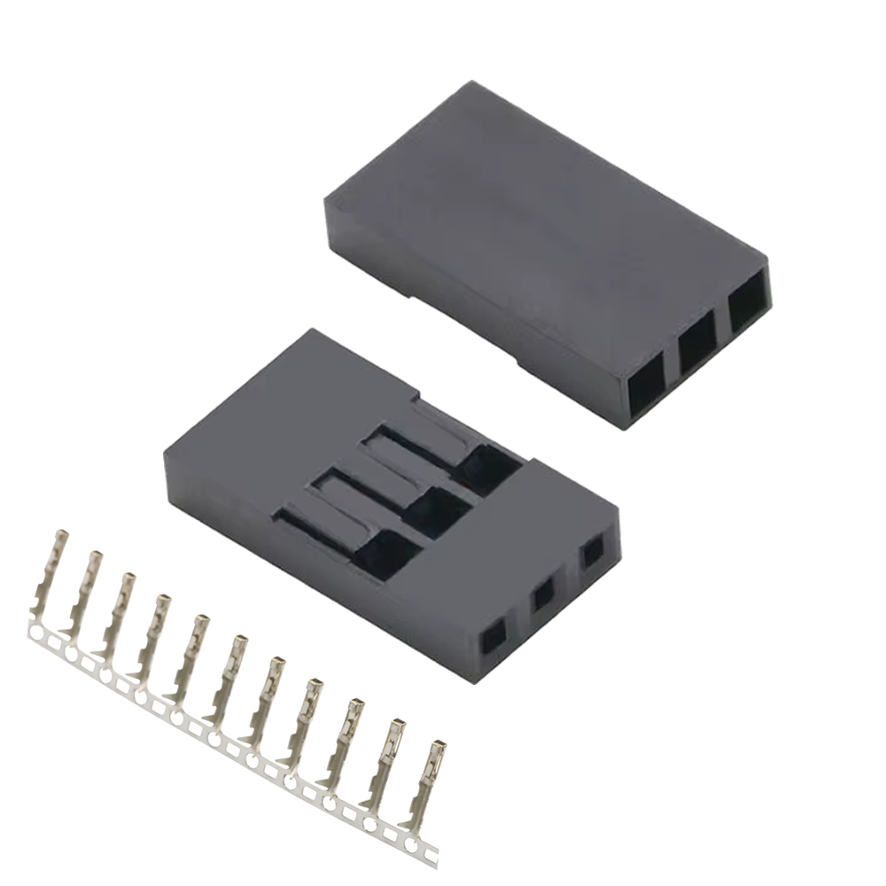 Conector Dupont TJC8 de 3 Pin – Carcasa Plástica, Paso 2.54 mm, Hembra 