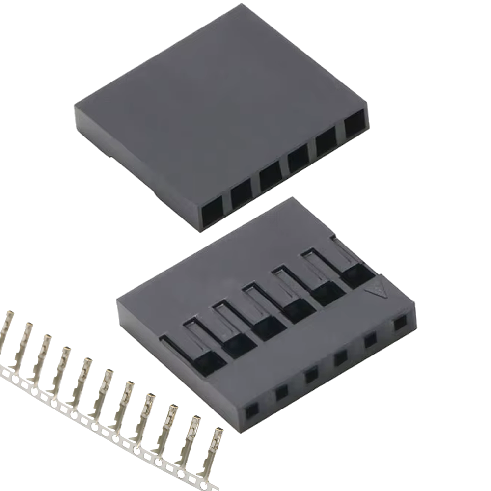 Conector Dupont TJC8 de 6 Pin – Carcasa Plástica, Paso 2.54 mm, Hembra 
