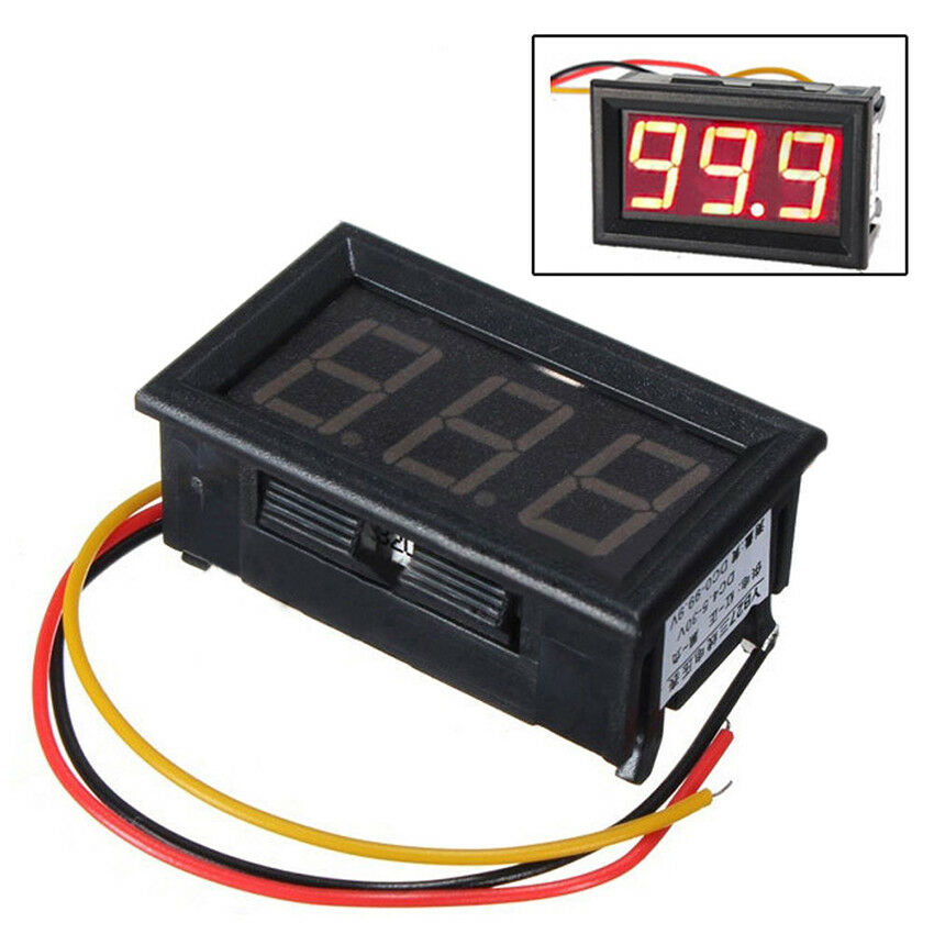 Voltimetro Digital de Panel de 0-100 Voltios DC Volt. de Trabajo: 5-24VDC Rojo