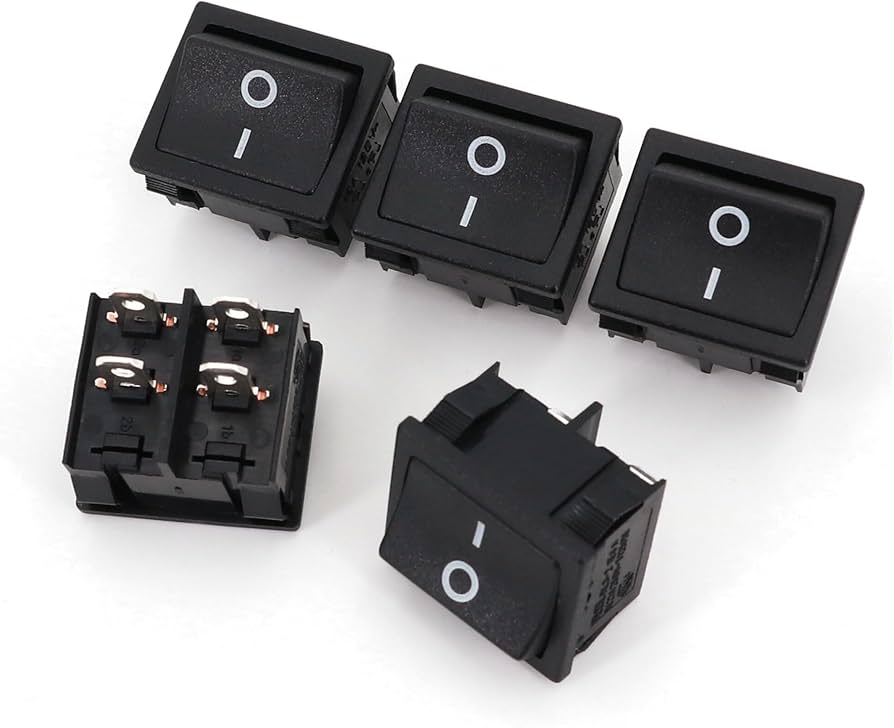 SWITCH NEGRO 5A 250VAC 4 PIN  SIN LUZ