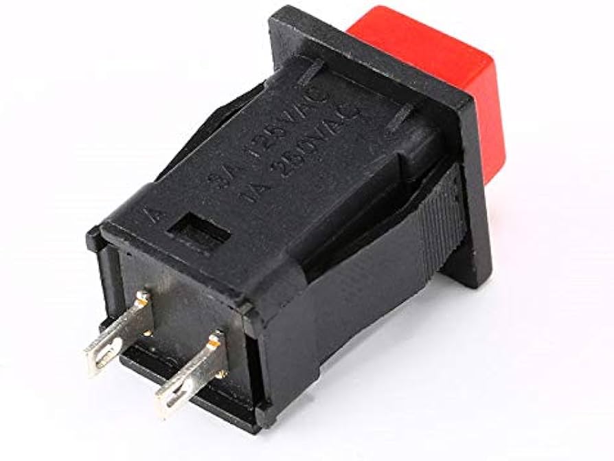 PULSADOR ROJO 1A 250VAC CUADRADO  ABIERTO         