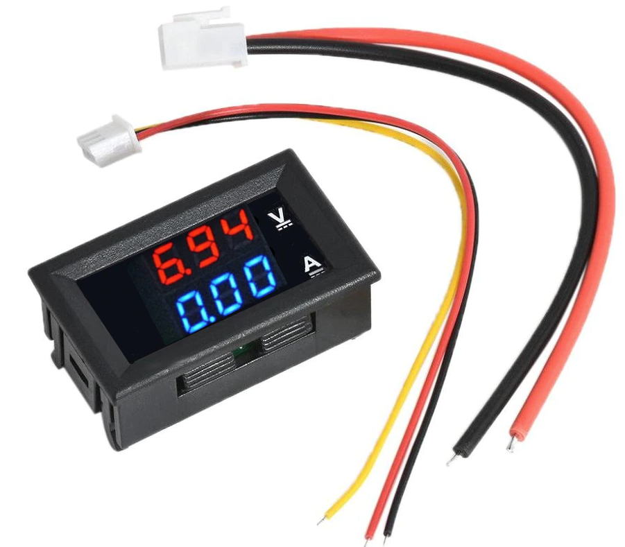 Voltimetro Amperimetro DC 100V 10 AMP Rojo/Azul 