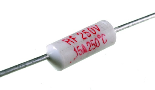 Fusible Termico Axial 15A 250V Corte por Temperatura 250°C  Cerámico