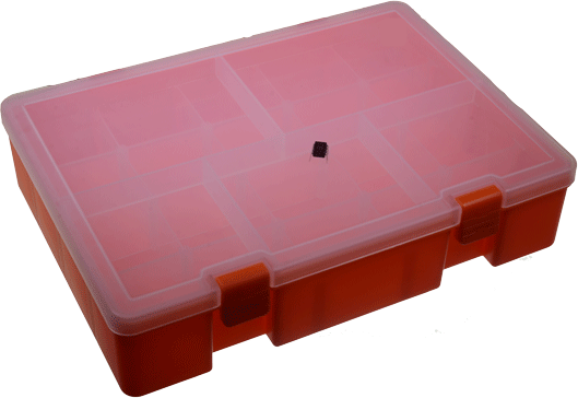 Caja Plastica Naranja 25X18X5.6 CM Doble Deck