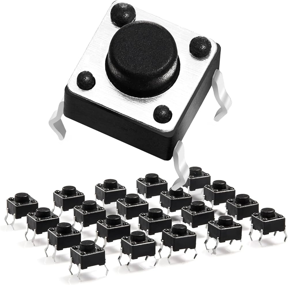 TACT SWITCH 4 PIN DE 6X6 5 mm CUADRADO
