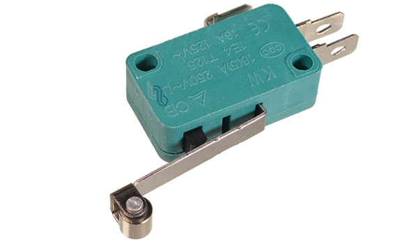 Microswitch 16A 250V Palanca y Rueda 28x15x10mm