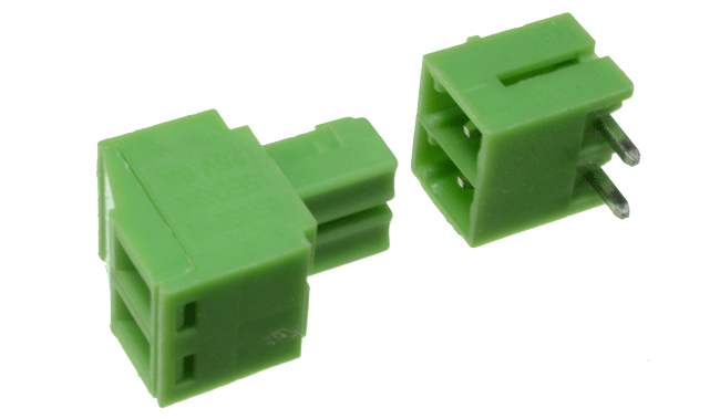 Bornera de Conexión 2 Pines en Angulo