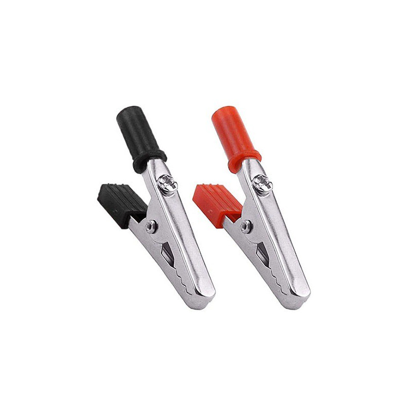 Clip Cocodrilo con Proteccion Par Rojo y Negro