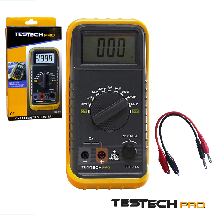 Capacimetro Digital TESTECH PRO 200PF - 20MF