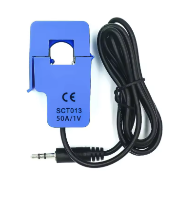 SCT013-50A1V Sensor de Corriente no Invasivo AC 50Amp / 1 Voltio. Con cable de Salida.
