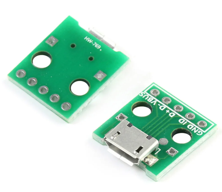 Conector USB Micro en Impreso V8