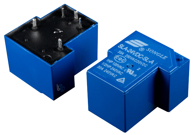 Rele de Potencia con Bobina de 24VDC Max 250VAC 30Amp 5 pines T90 Songle Original 