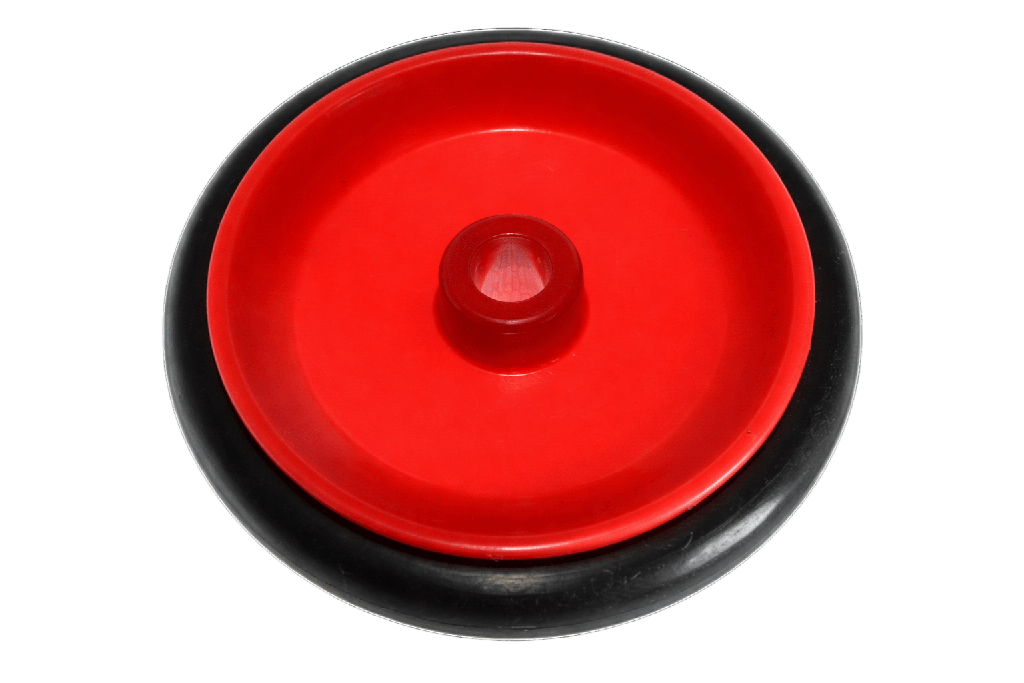Rueda de Plástico con Jebe Roja 35mm para Robótica