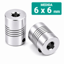 Acople Flexible de Aluminio de 6x6 D19 L25