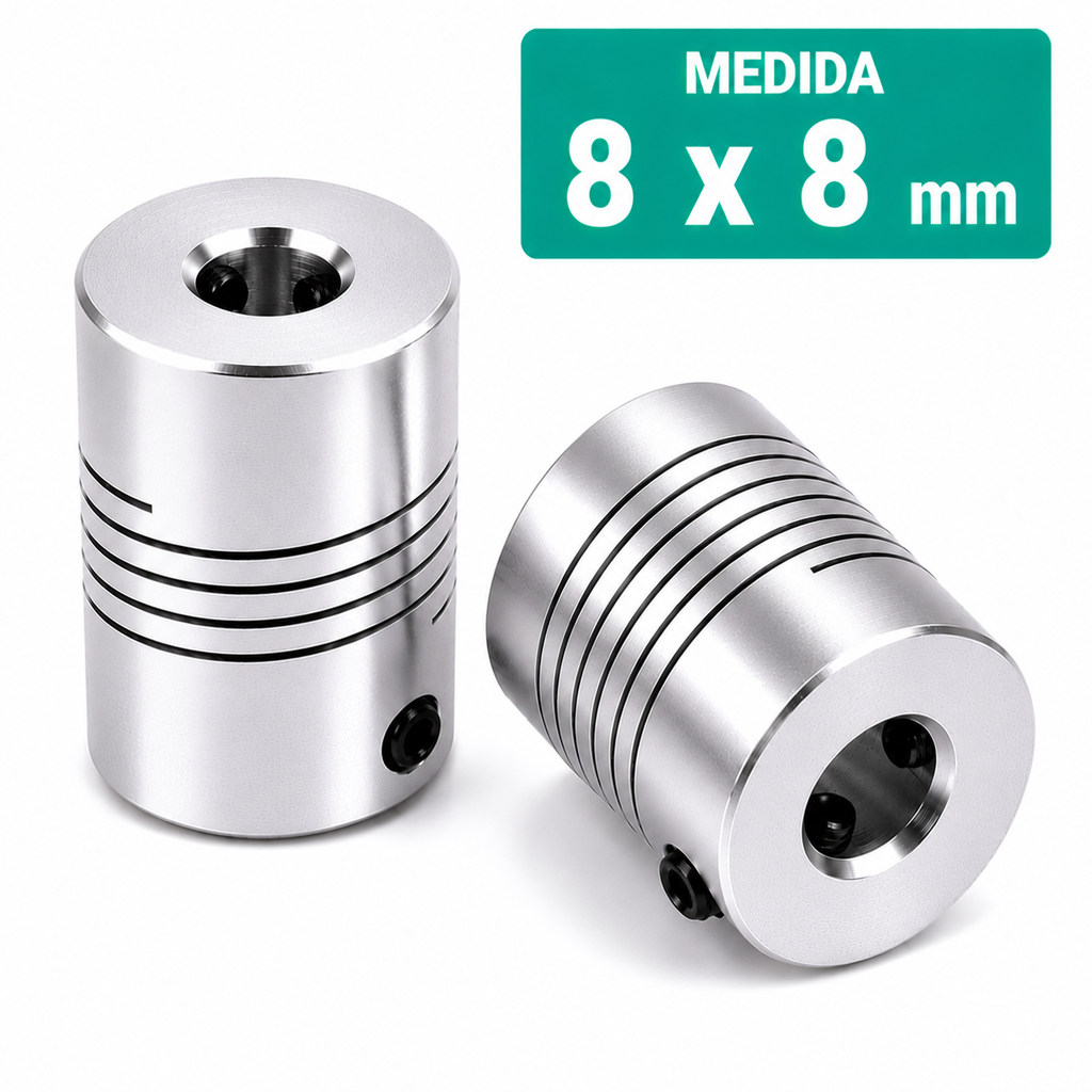 Acople Flexible de Aluminio de 8x8 D19 L25
