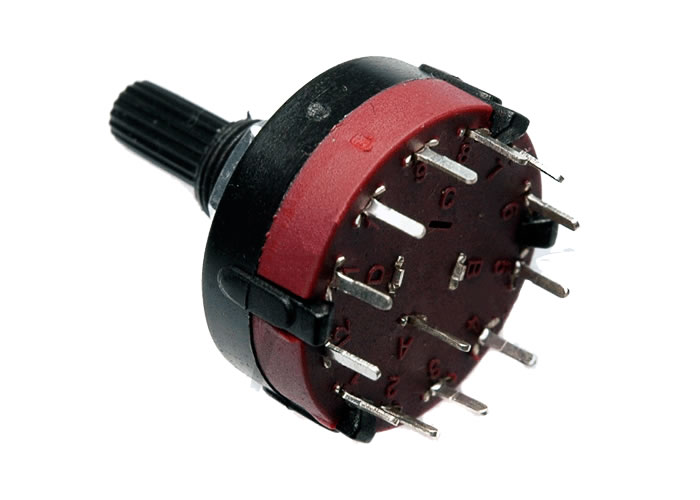 Selector Rotativo de 1 Circuito x 12 Posiciones 0.3 Amperios 125 VAC Maximo