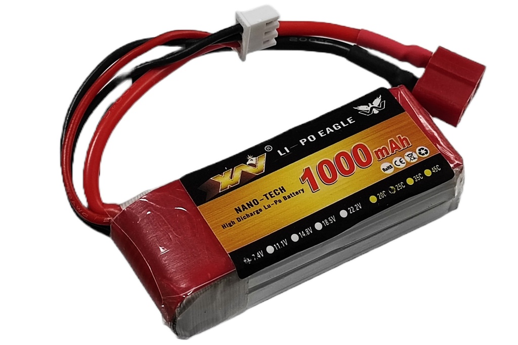 Bateria Lipo de 7.4 Voltios 1 AMP. 20C